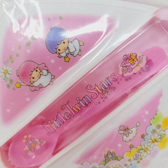 Vintage Sanrio 1995 Little Twin Stars Plastic Bento Box *READ* - Picture 2 of 8
